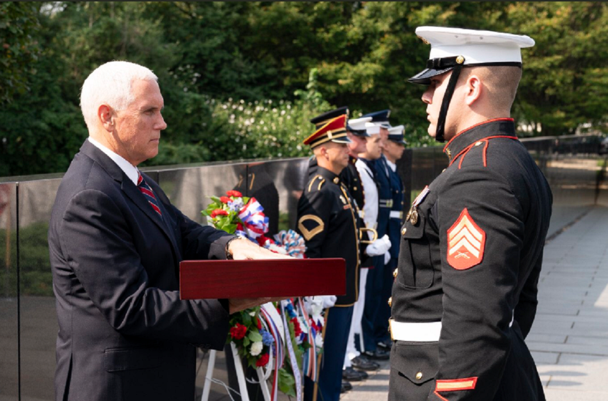 'This Hallowed Ground’: Pence Honors Korean War Veterans at Memorial