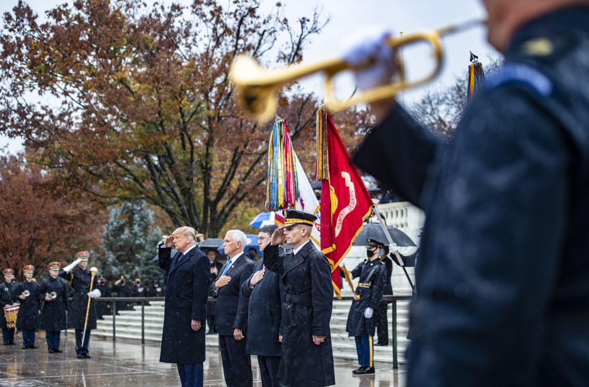 Scaled-Down Ceremony Honors Veterans at Arlington National Cemetery 